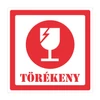 Kép 2/3 - Törékeny címke, piros, 100 * 100 mm (500 címke/tekercs)