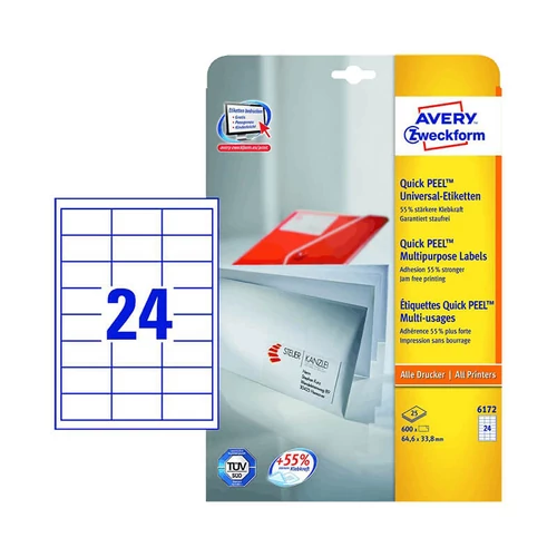 Avery Zweckform öntapadó íves etikett címke 6172