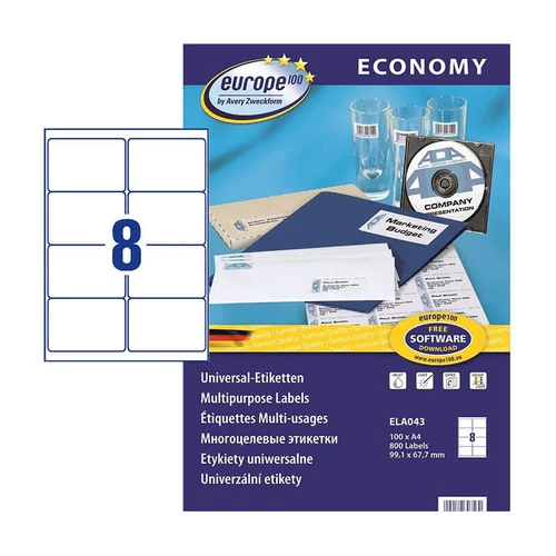 Avery Zweckform öntapadó íves etikett címke ELA043