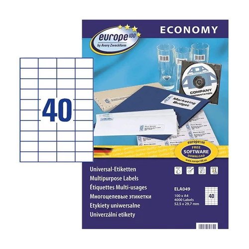 Avery Zweckform öntapadó íves etikett címke ELA049