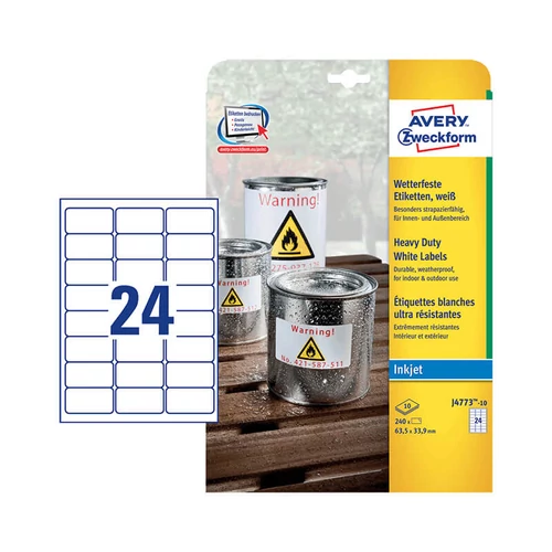 Avery Zweckform öntapadó íves etikett címke J4773-10