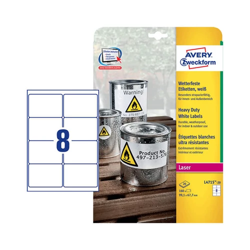Avery Zweckform öntapadó íves etikett címke L4715-20