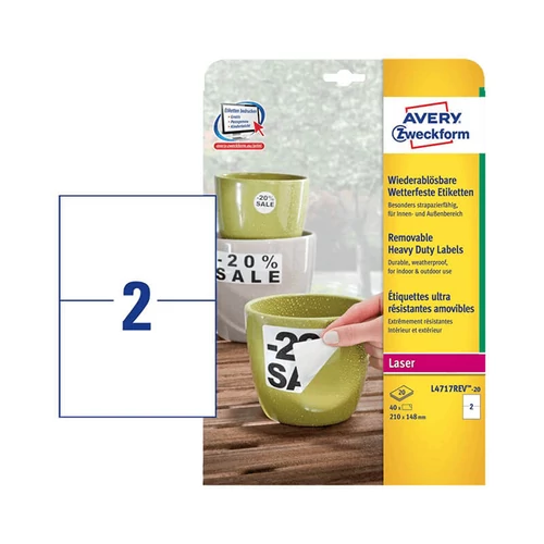 Avery Zweckform öntapadó íves etikett címke L4717REV-20
