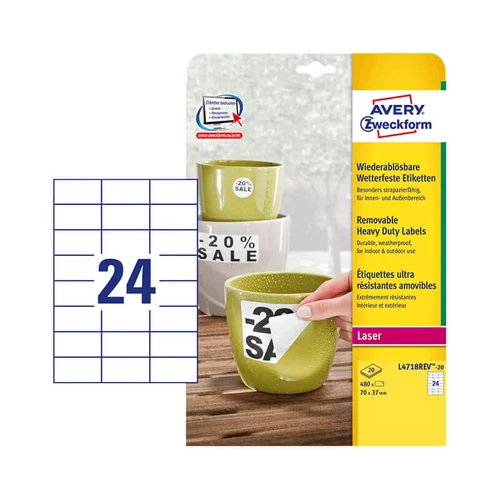 Avery Zweckform öntapadó íves etikett címke L4718REV-20