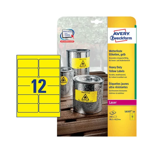 Avery Zweckform öntapadó íves etikett címke L6107-20