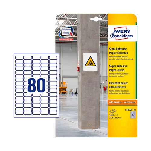 Avery Zweckform öntapadó íves etikett címke L7872-20
