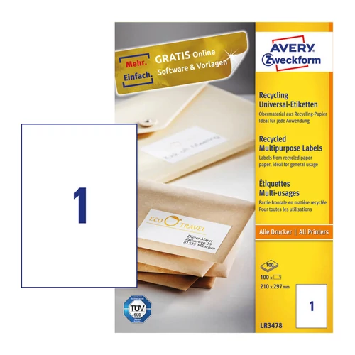 Avery Zweckform LR3478 íves etikett címke