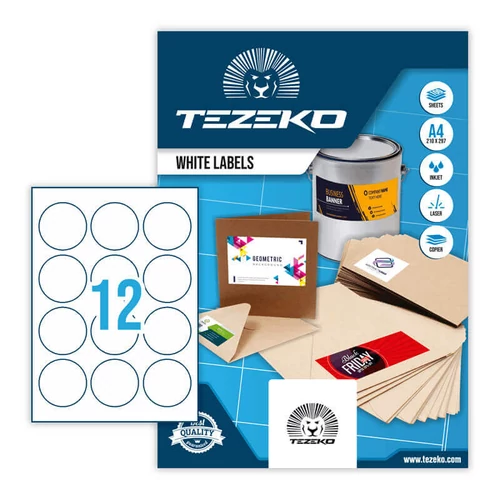 Tezeko öntapadó íves etikett címke TZ-A4-0022