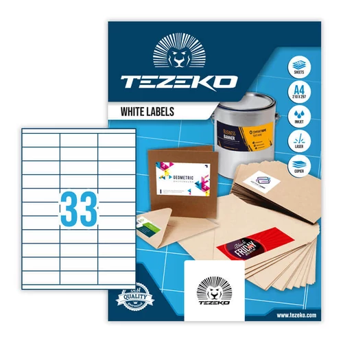 Tezeko öntapadó íves etikett címke TZ-A4-0023