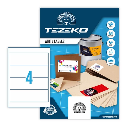 Tezeko öntapadó íves etikett címke TZ-A4-0036