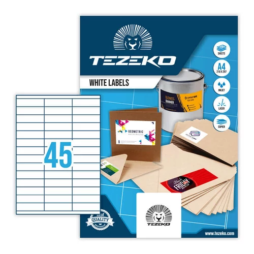 Tezeko öntapadó íves etikett címke TZ-A4-0061